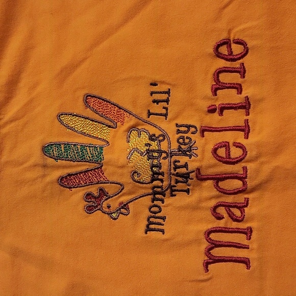 THANKSGIVING Girl's monogrammed shirt "Madeline" Mommy's lil turkey" size 4T - Picture 2 of 3